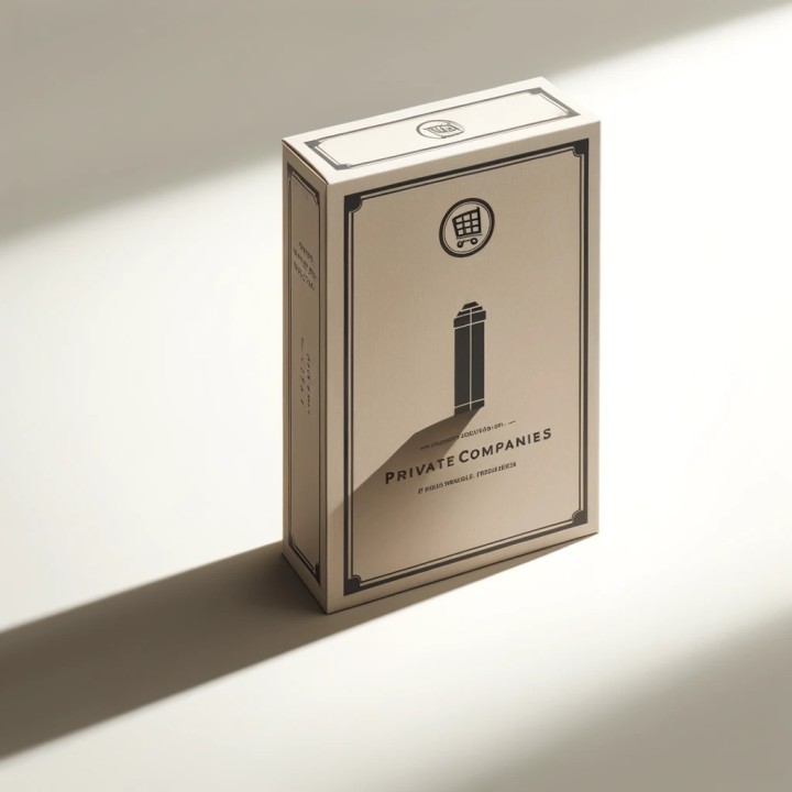 Private Companies board game box on table