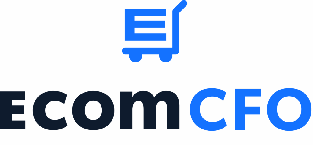 Ecom CFO logo with shopping cart icon