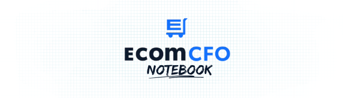 EcomCFO Notebook logo with shopping cart icon